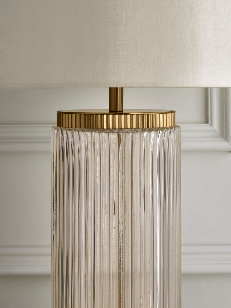 Lipsy Brass Ridge Glass Table Lamp (British brand)