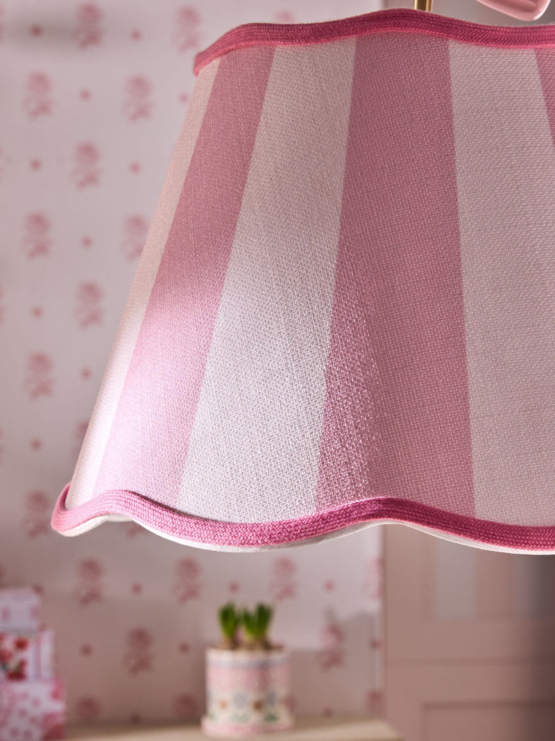 Cath Kidston pink/white stripe canopy bow pendant light 35cm, UK version