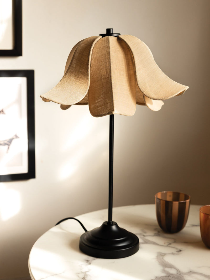 Rockett St George Sand Cream/Black Petal Table Lamp