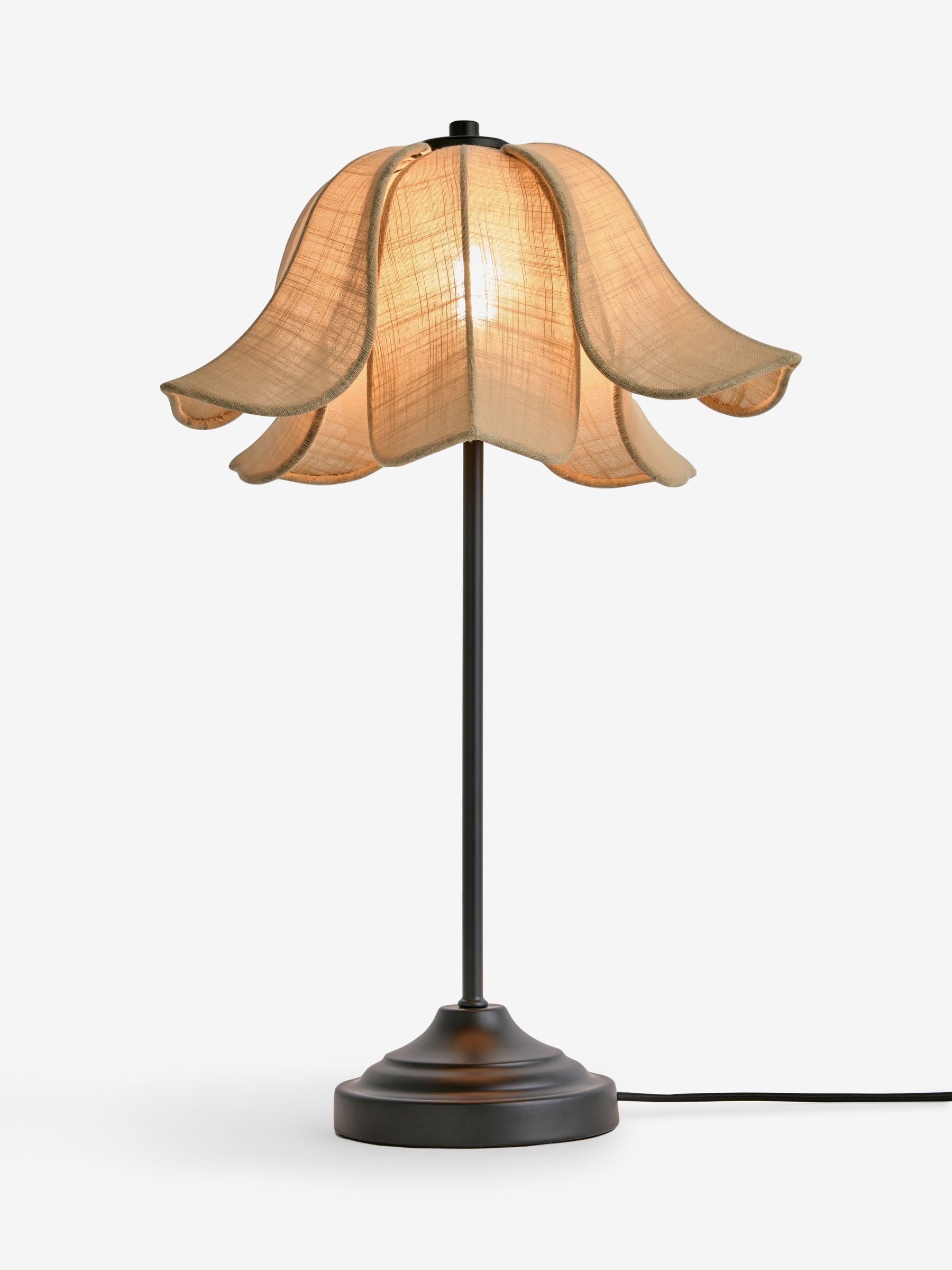 Rockett St George Sand Cream/Black Petal Table Lamp