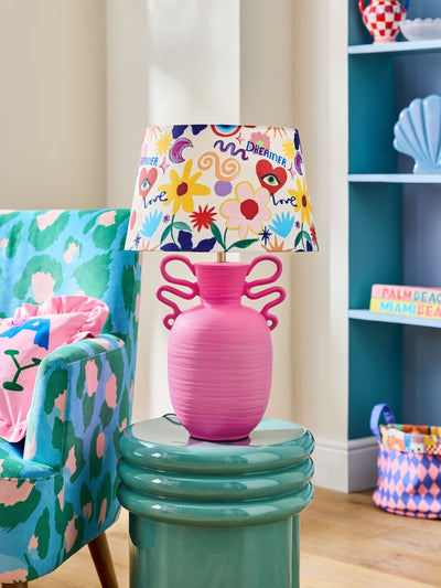 Next Eleanor Bowmer Pink Love Print Table Lamp- Buy online at McGrocer
