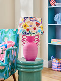 Eleanor Bowmer pink love print table lamp, imported from the UK