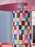 Eleanor Bowmer pink check table lamp 26cm (British brand)