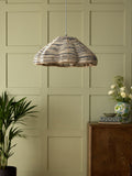 Nina Campbell Asterias ceiling light natural black jute, imported from the UK
