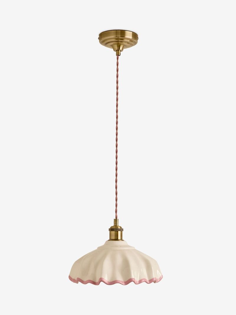 Cath Kidston pink cream ceramic folded ceiling pendant (British brand)