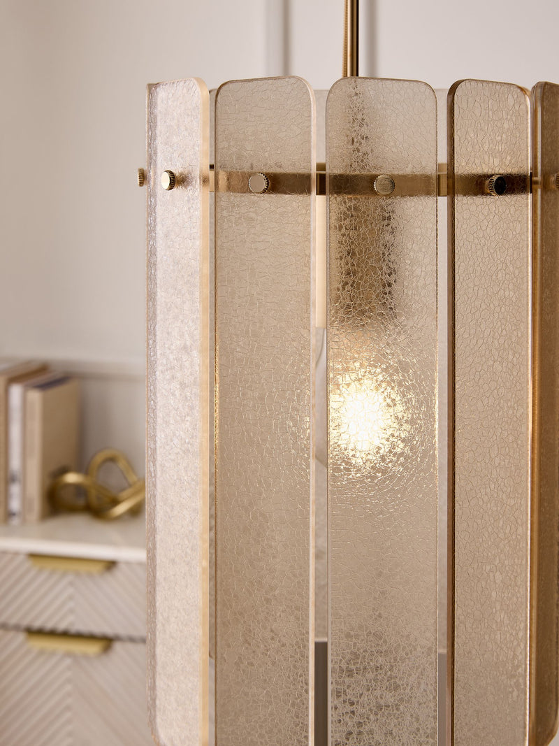 Lipsy champagne gold crackle glass pendant light (British brand)