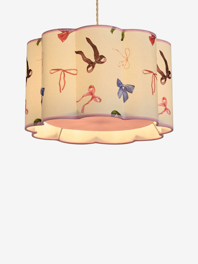 Eleanor Bowmer pink bow print scalloped lampshade 40cm - British product