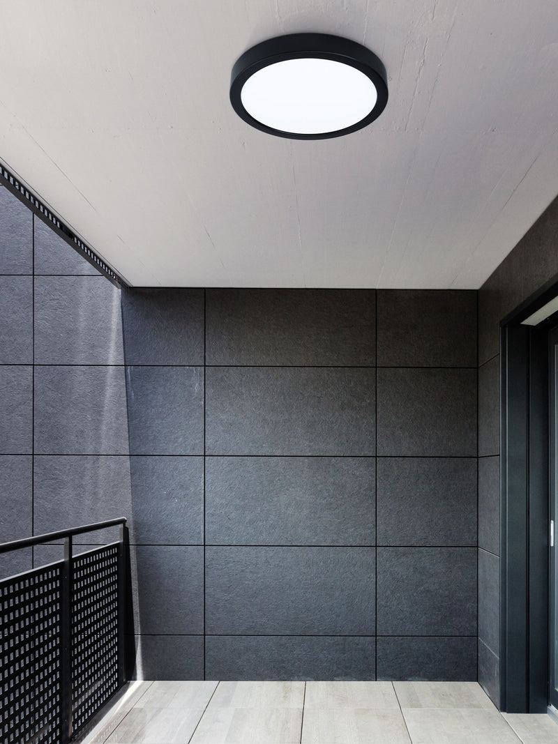 Eglo Argolis 2 black metal LED outdoor surface light, UK version