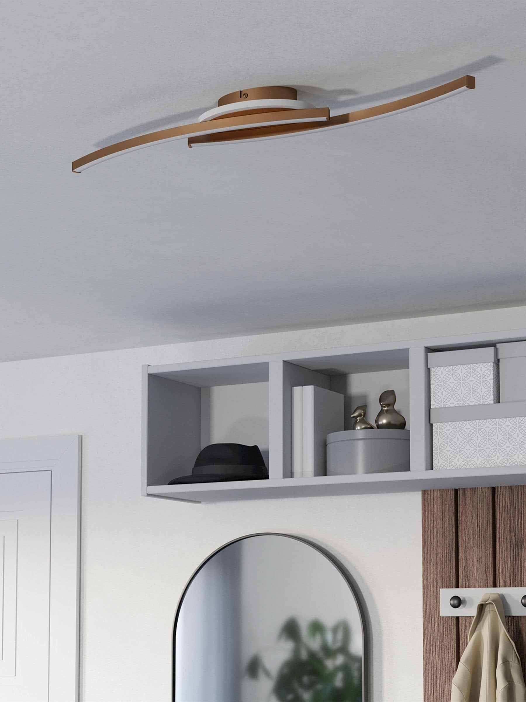 Eglo Bronze Lungolago steel minimalist ceiling light, imported from the UK
