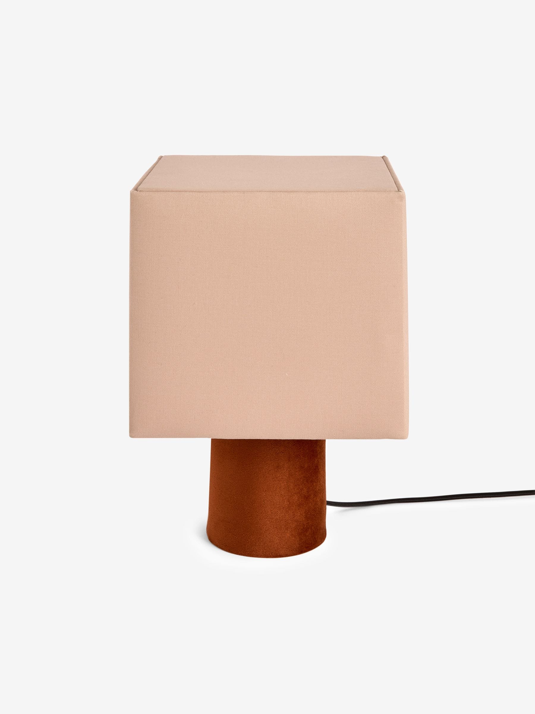MADE.COM Tiana cream rust fabric table lamp (British brand)