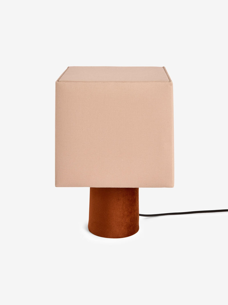 MADE.COM Tiana cream rust fabric table lamp (British brand)
