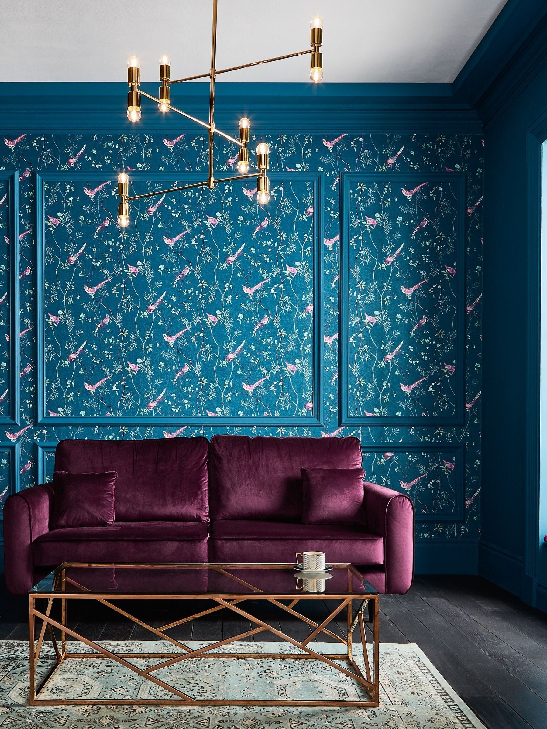 Graham & Brown Teal Tori wallpaper sample A4 (British brand)