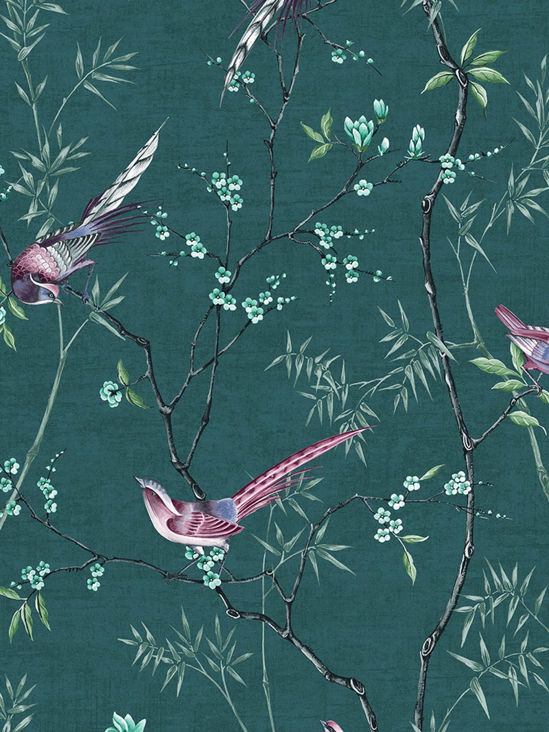 Graham & Brown Teal Tori wallpaper sample A4 (British brand)