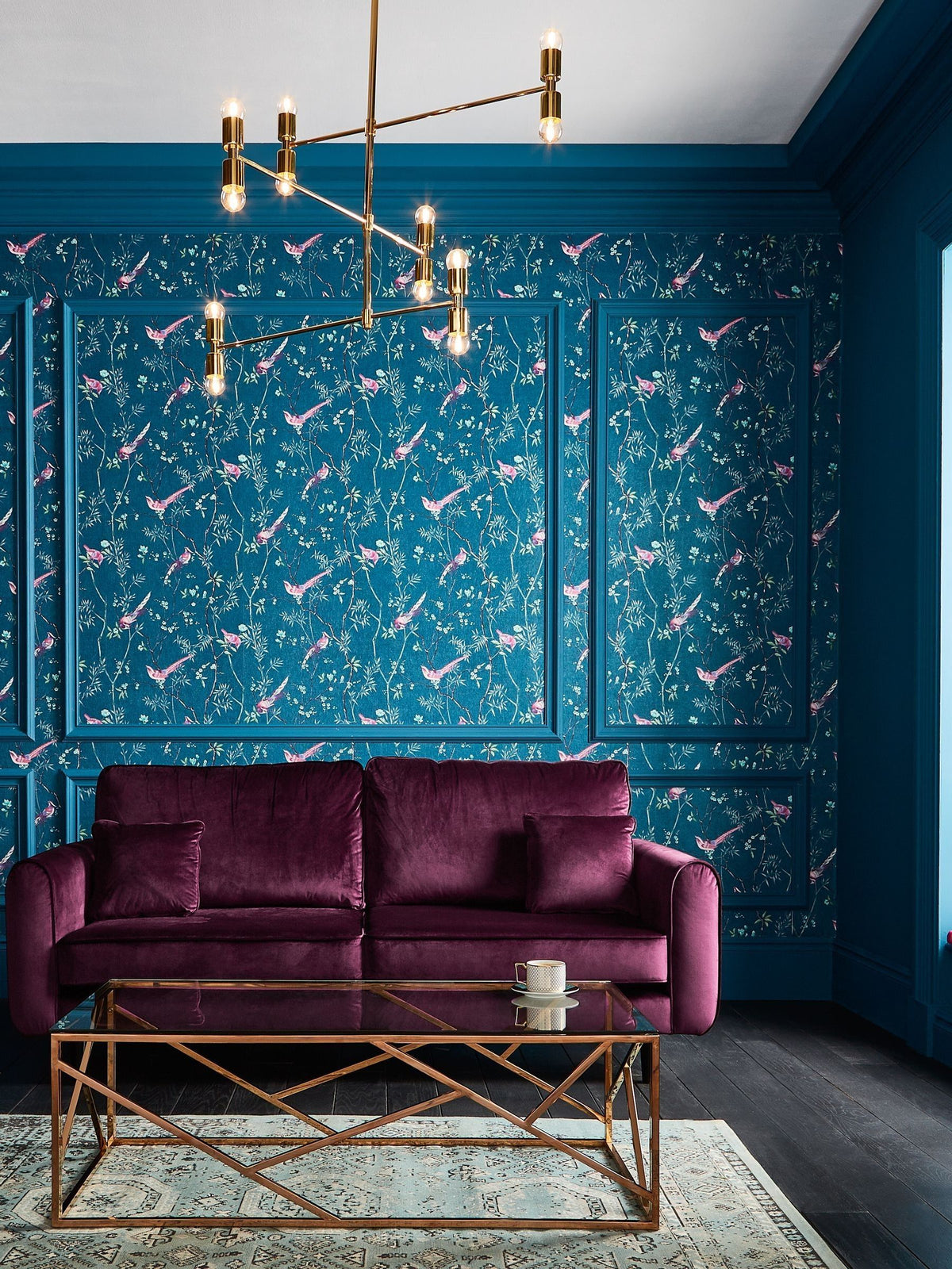 Graham & Brown Teal Tori wallpaper sample A4 (British brand)