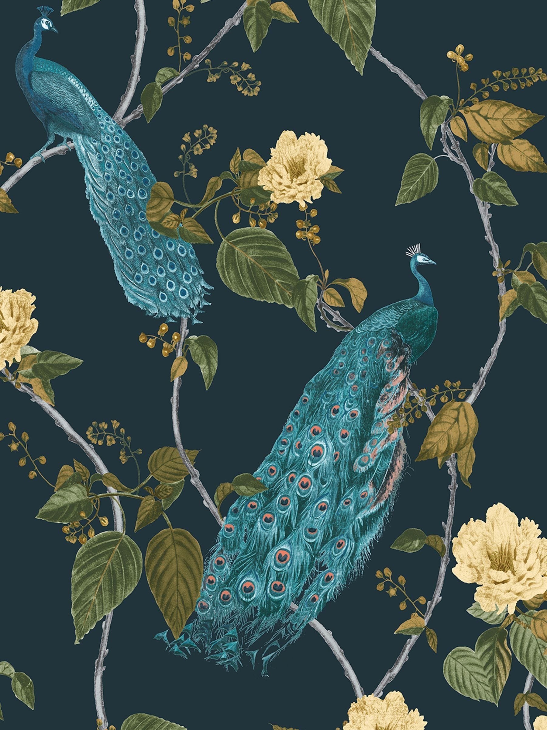 Graham & Brown Navy Resplendence wallpaper sample A4 (British brand)