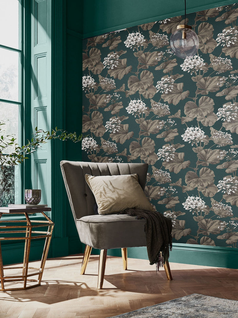 Graham & Brown Gold Florentia Emerald Wallpaper Sample A4