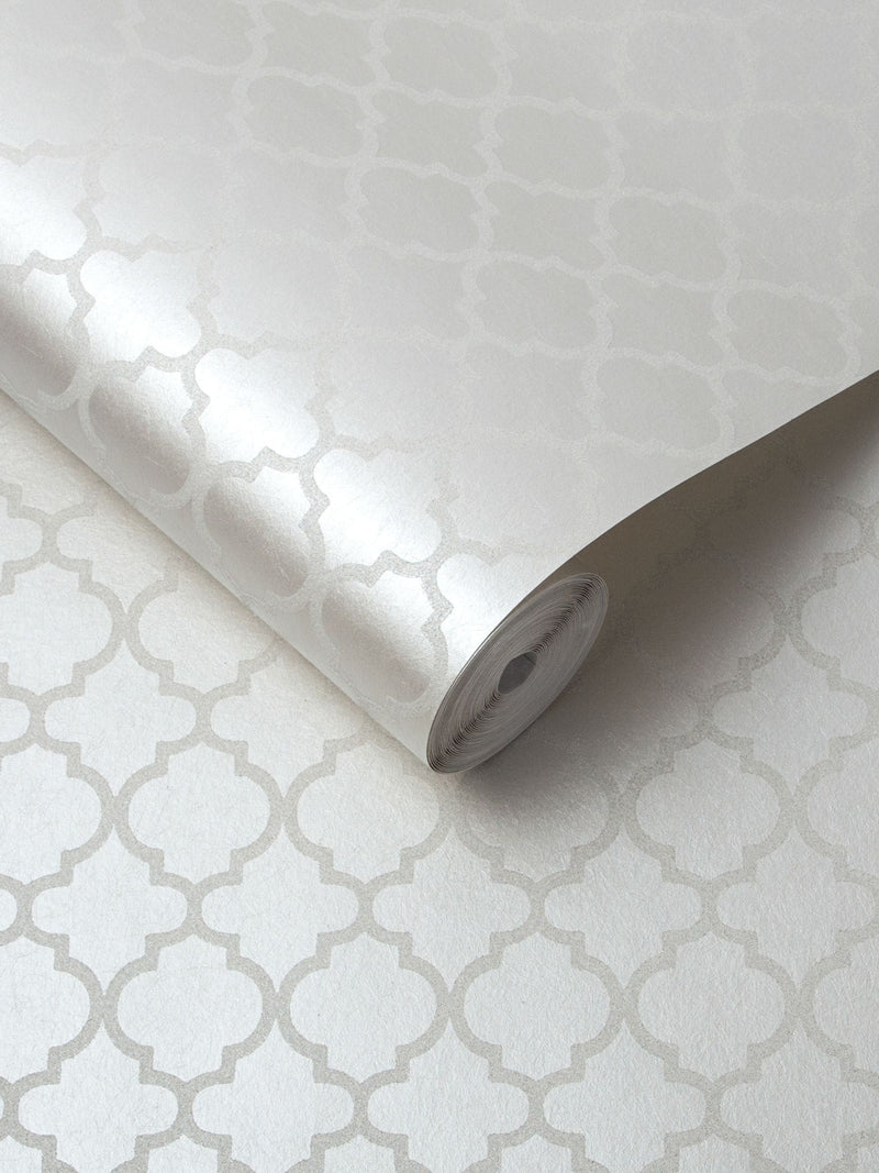 Graham & Brown Pearl Faux Trelliage Bead wallpaper sample A4, imported from the UK