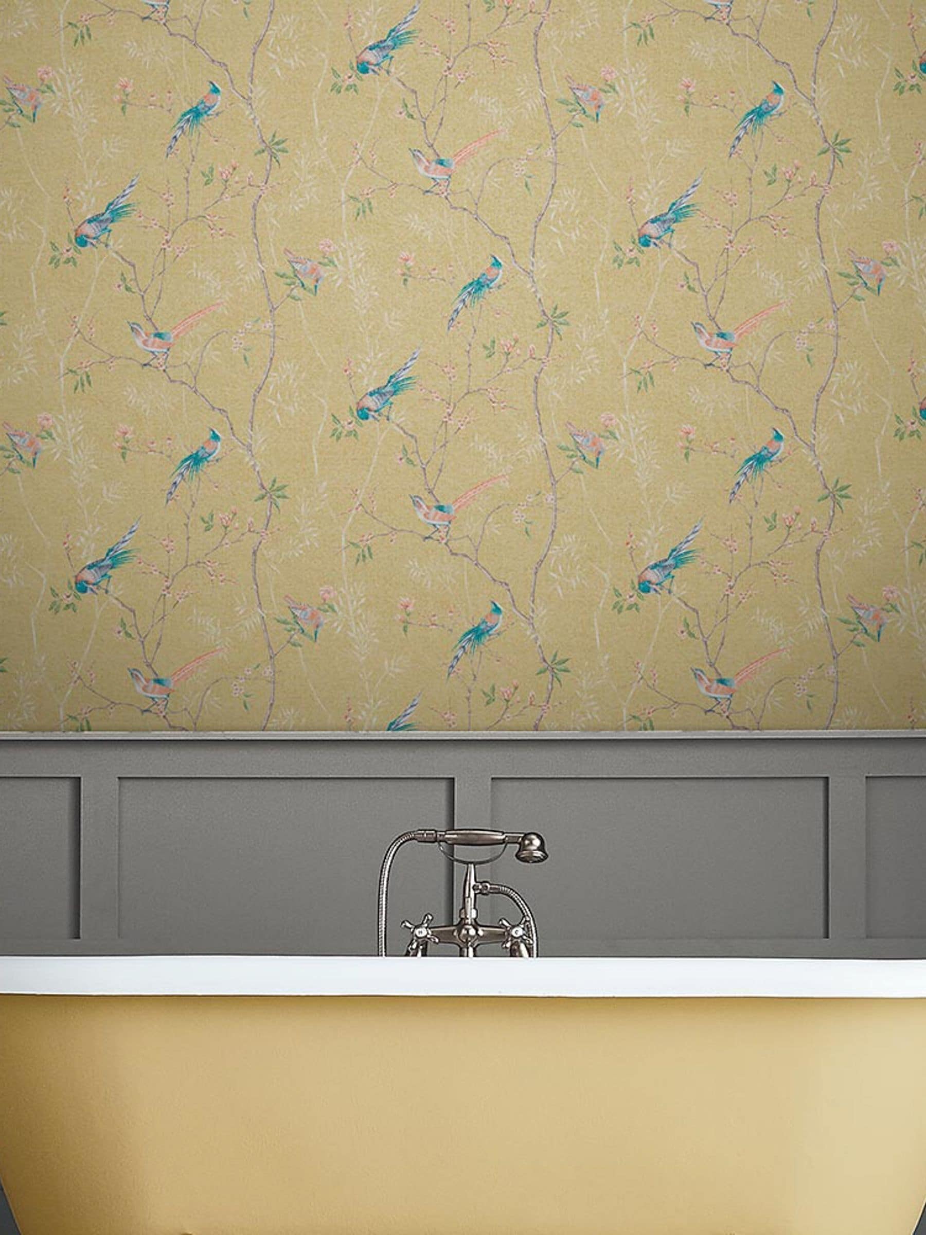Graham & Brown Teal Tori wallpaper sample A4 (British brand)