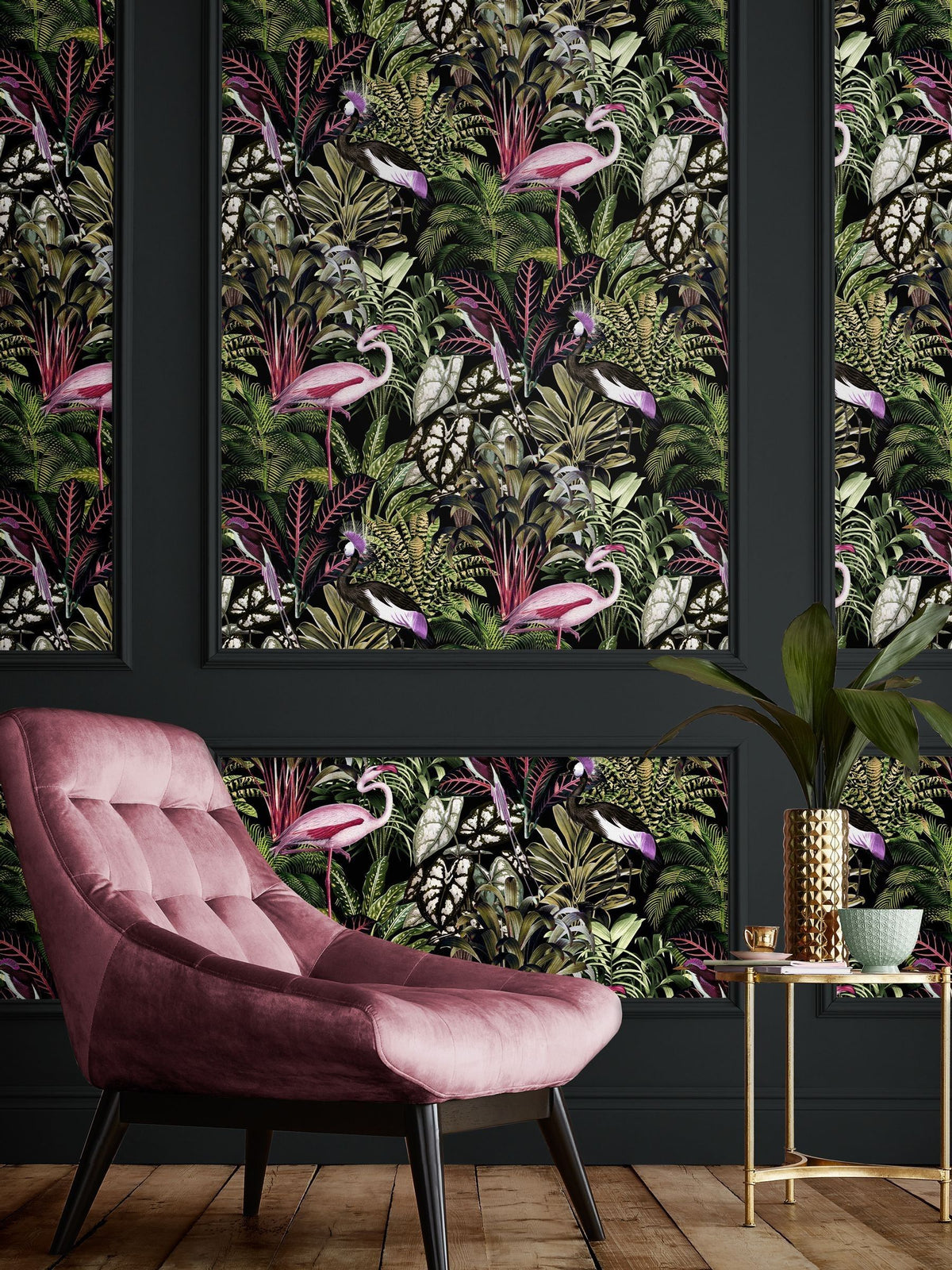 Graham & Brown Tropic Midnight wallpaper sample A4 - British product