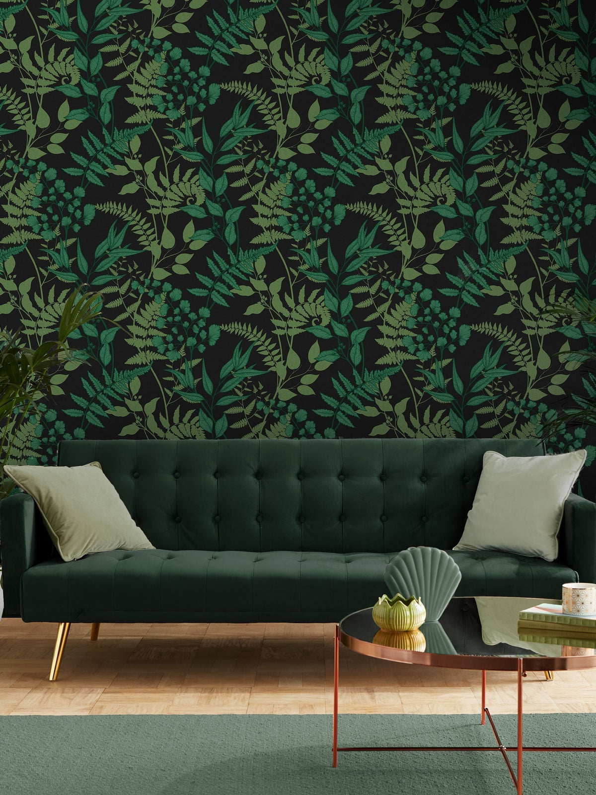 Graham & Brown Midnight Fiore A4 wallpaper sample - British product