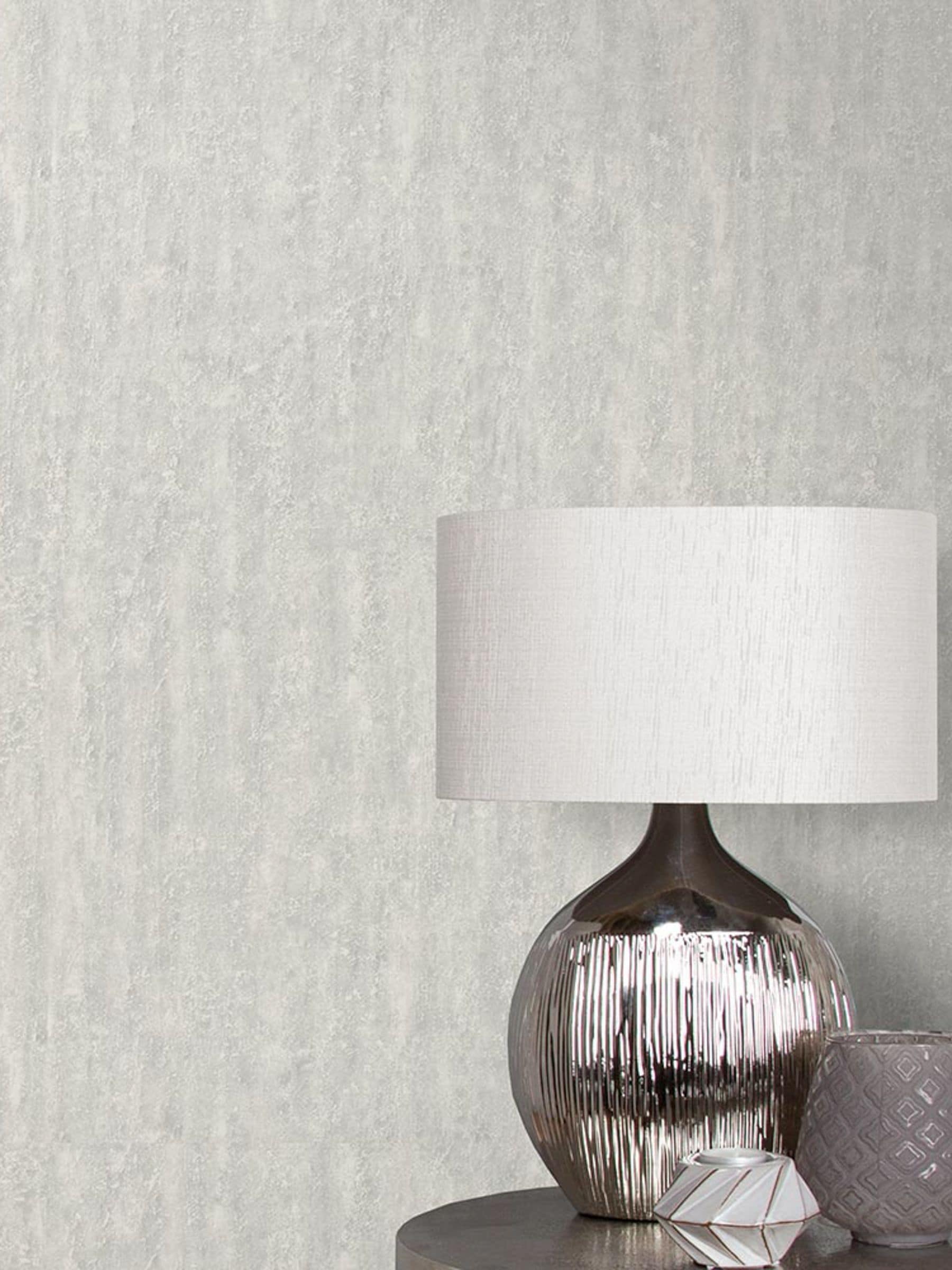 Graham & Brown Orbit wallpaper sample in white/grey - British product
