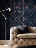 Graham & Brown Navy Versailles A4 Wallpaper Sample