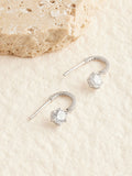 Sterling Silver Cubic Zirconia hoop drop earrings (British brand)