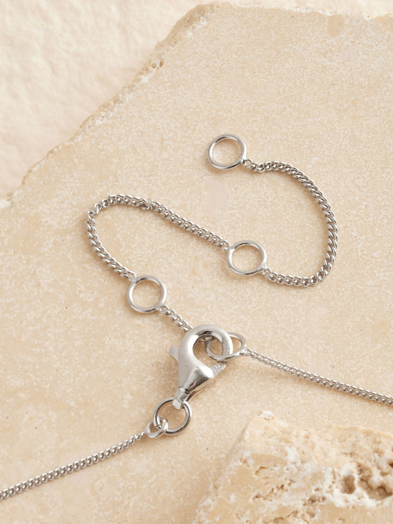 Sterling Silver Cubic Zirconia Pendant Necklace, UK version