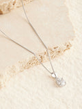 Sterling Silver Cubic Zirconia Pendant Necklace, UK version