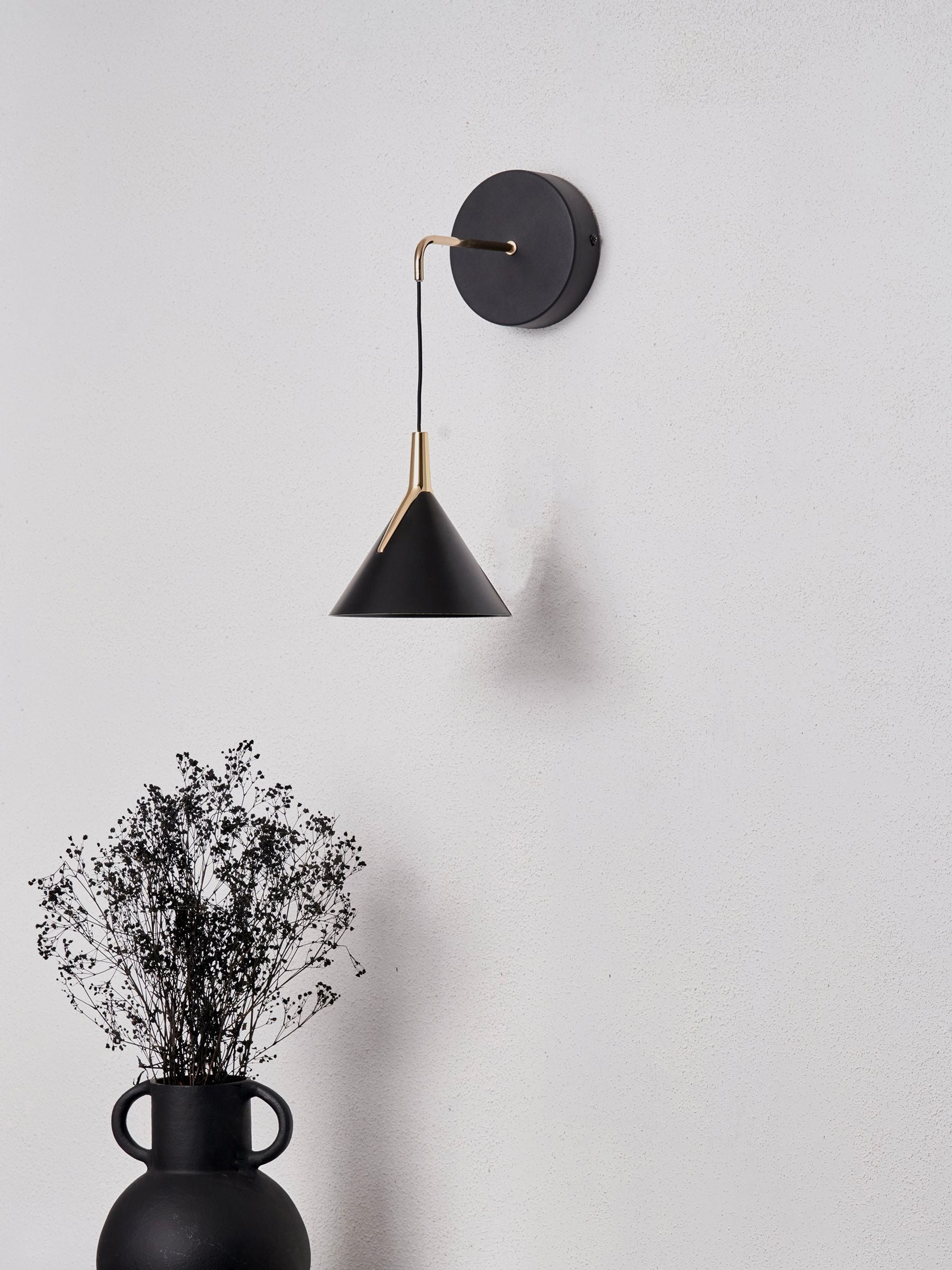 Pacific Lifestyle Black Astarion LED wall light 100cm, UK version