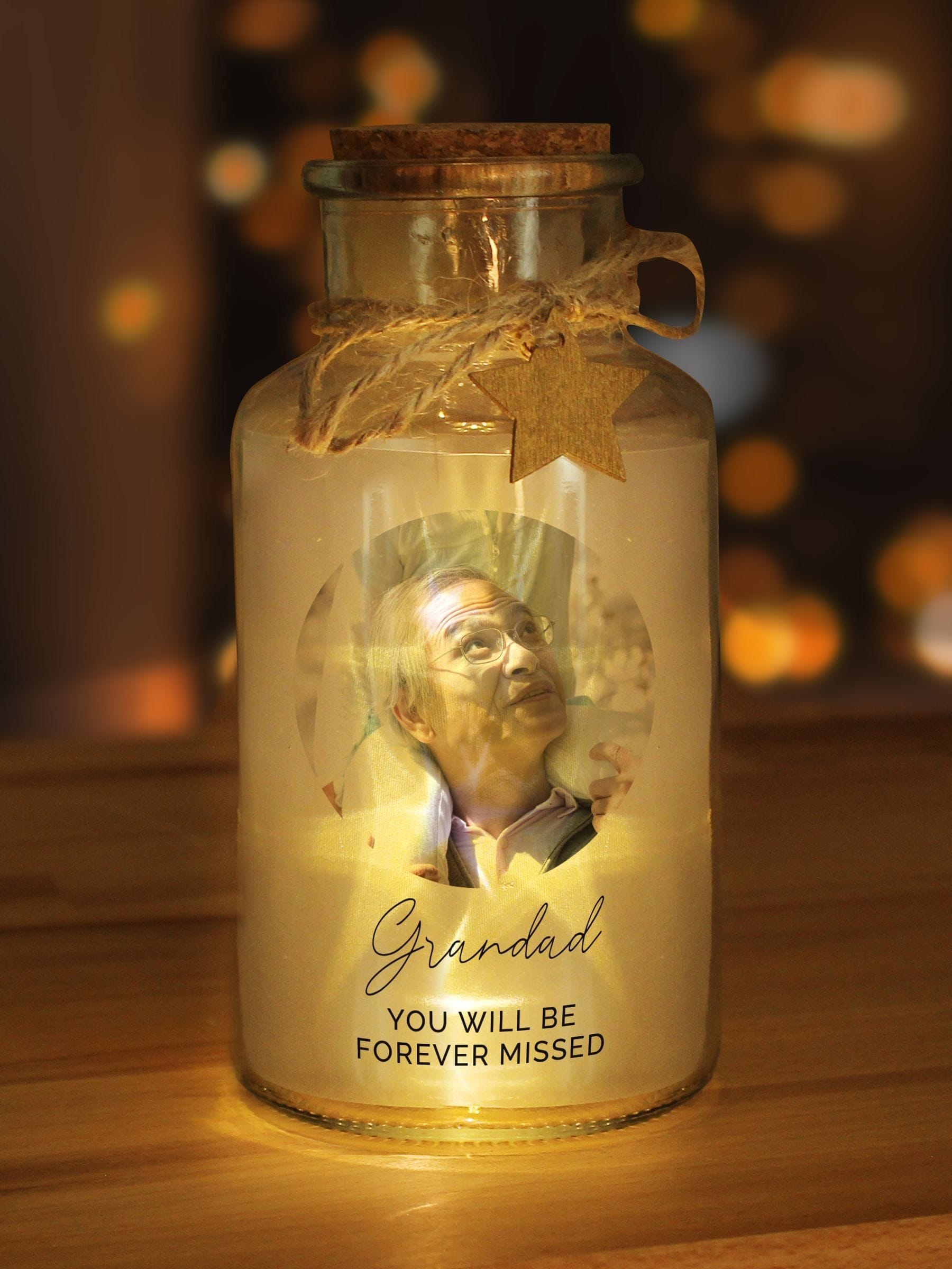 PMC personalised LED memorial jar 16.5cm (British brand)