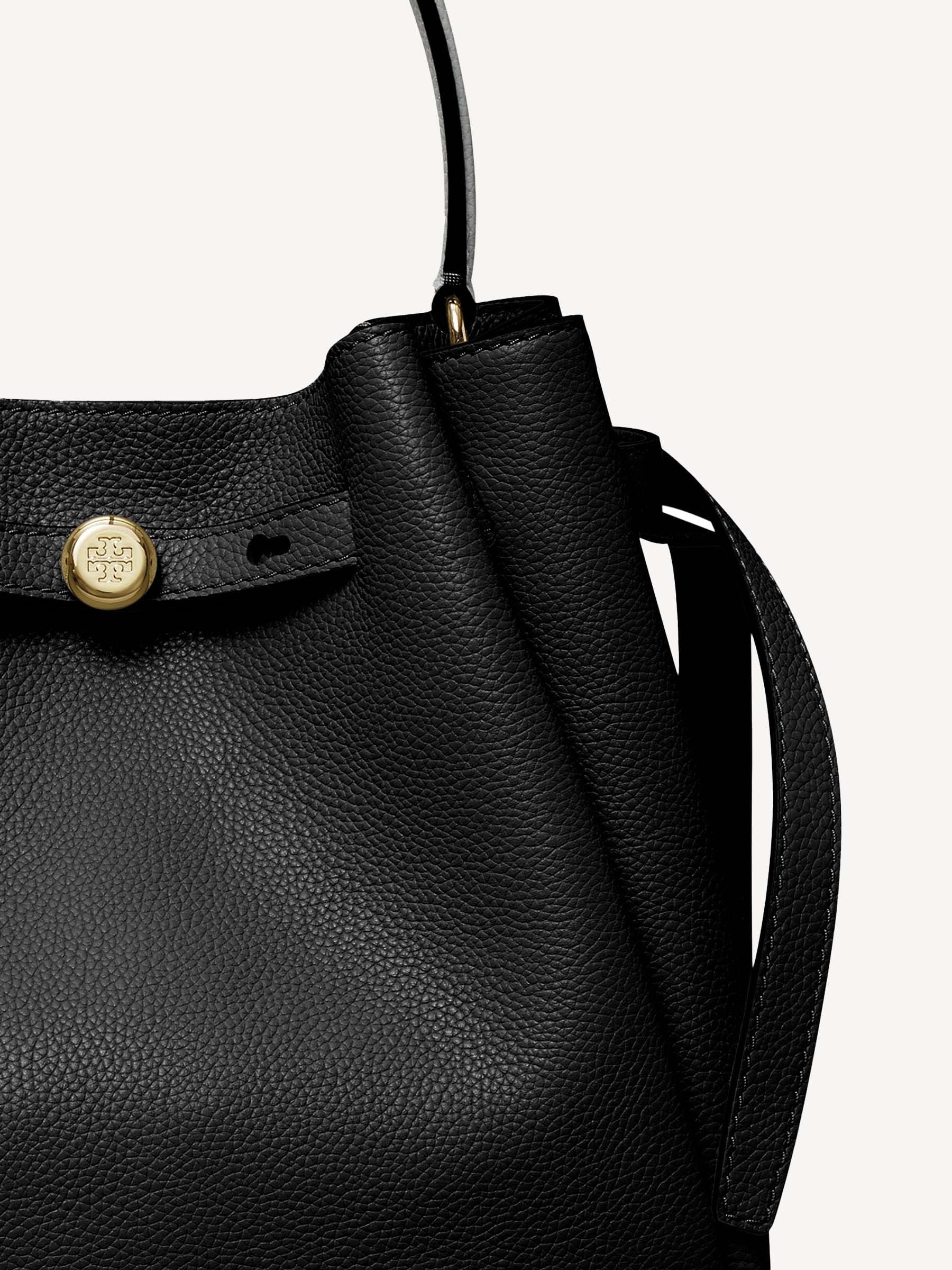 Tory Burch black Romy pebbled bucket bag small (British brand)