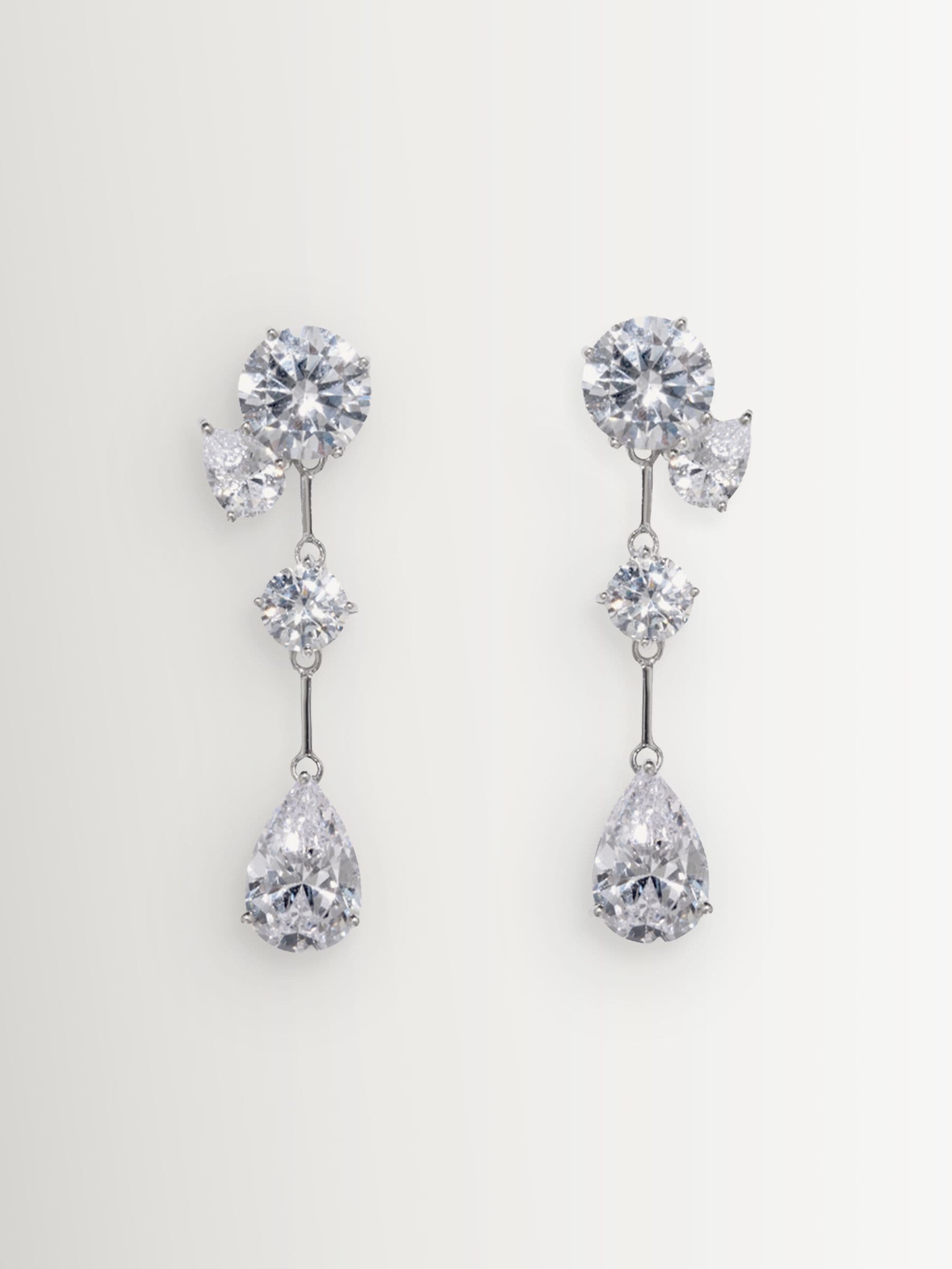 Completedworks rhodium earrings with cubic zirconia (British brand)