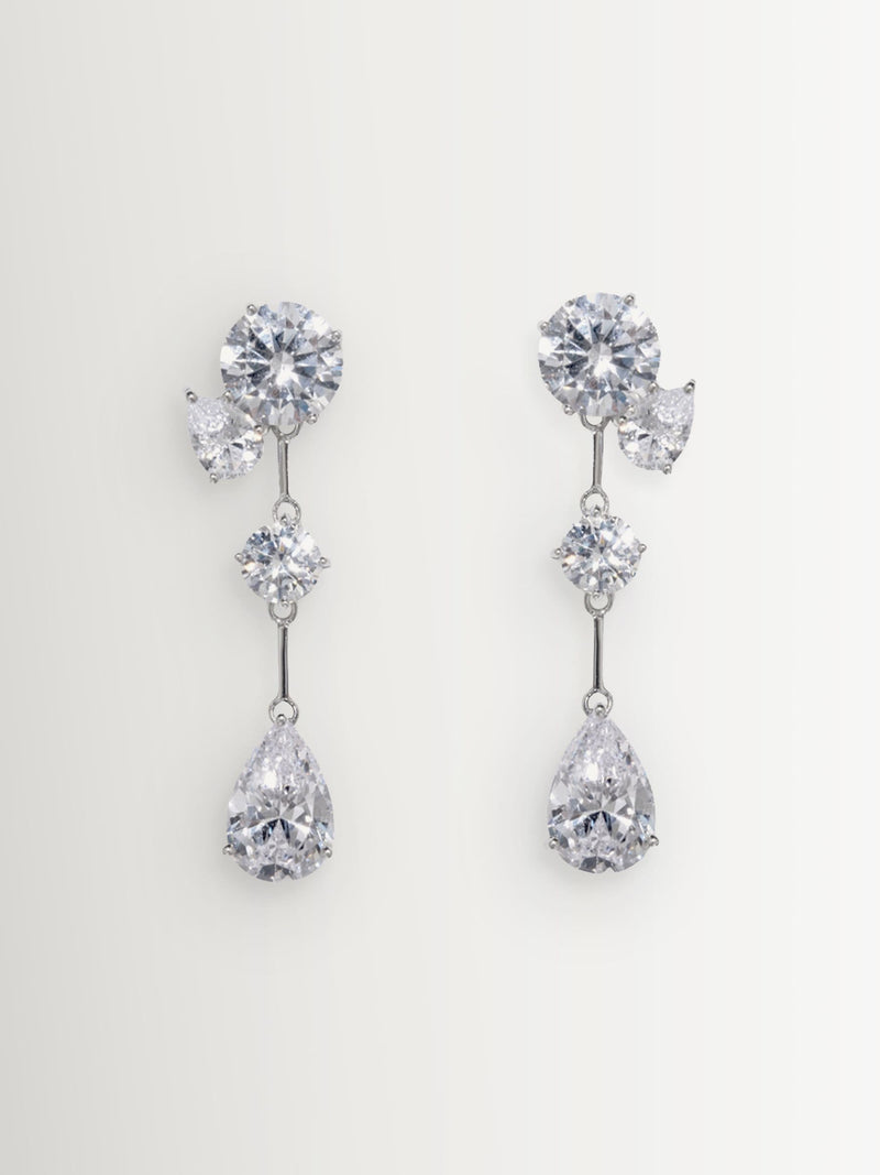 Completedworks rhodium earrings with cubic zirconia (British brand)