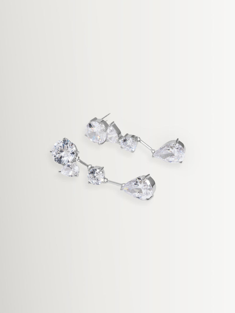 Completedworks rhodium earrings with cubic zirconia (British brand)