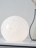Pacific white speckled glass spherical table lamp (British brand)