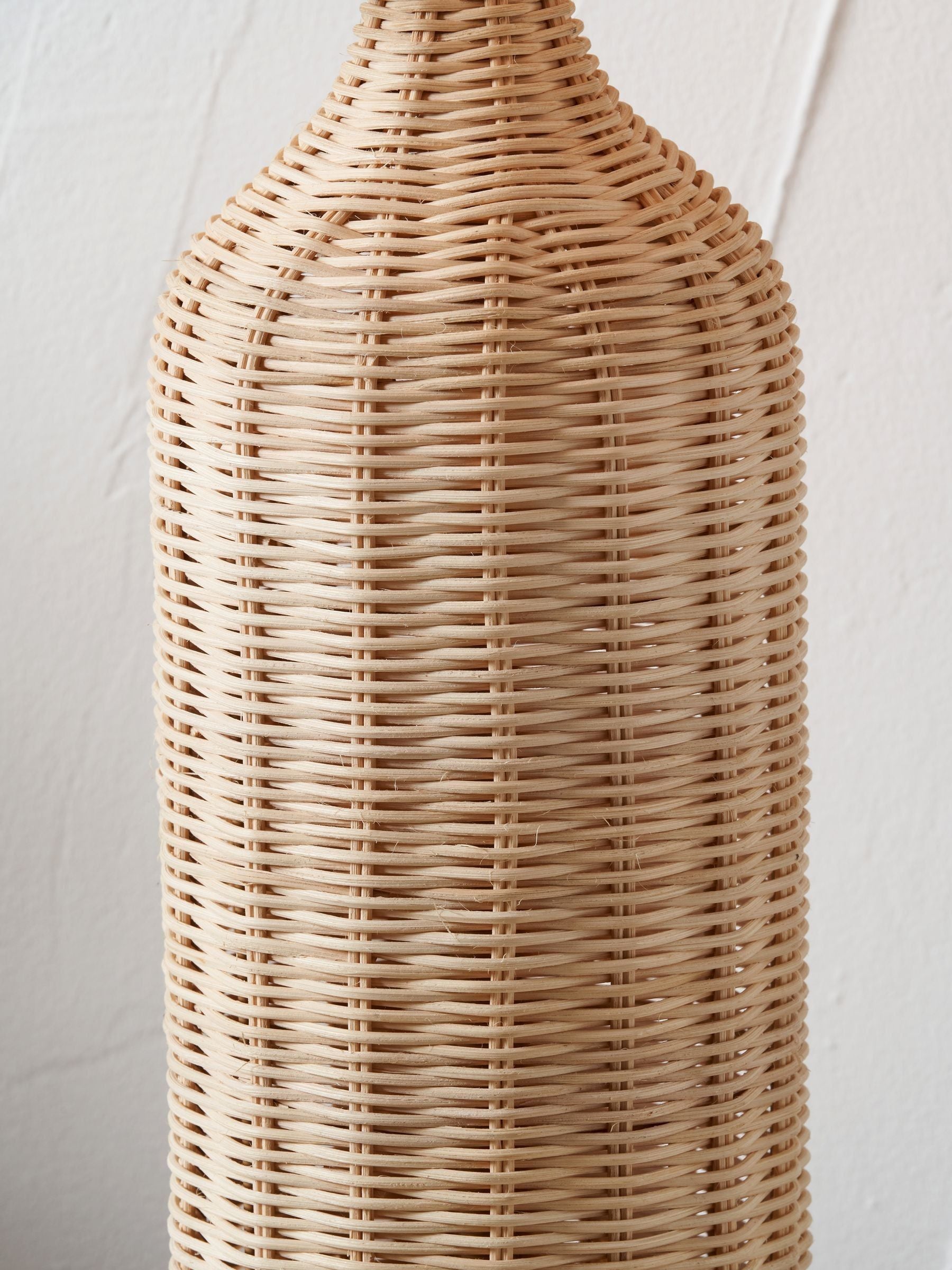 Pacific Natural rattan bottle table lamp 62cm - British product