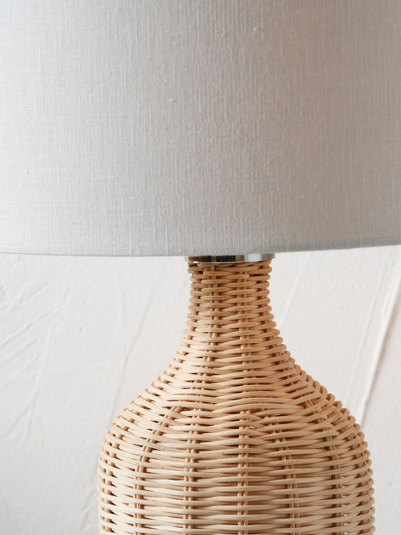Pacific Natural rattan bottle table lamp 62cm - British product