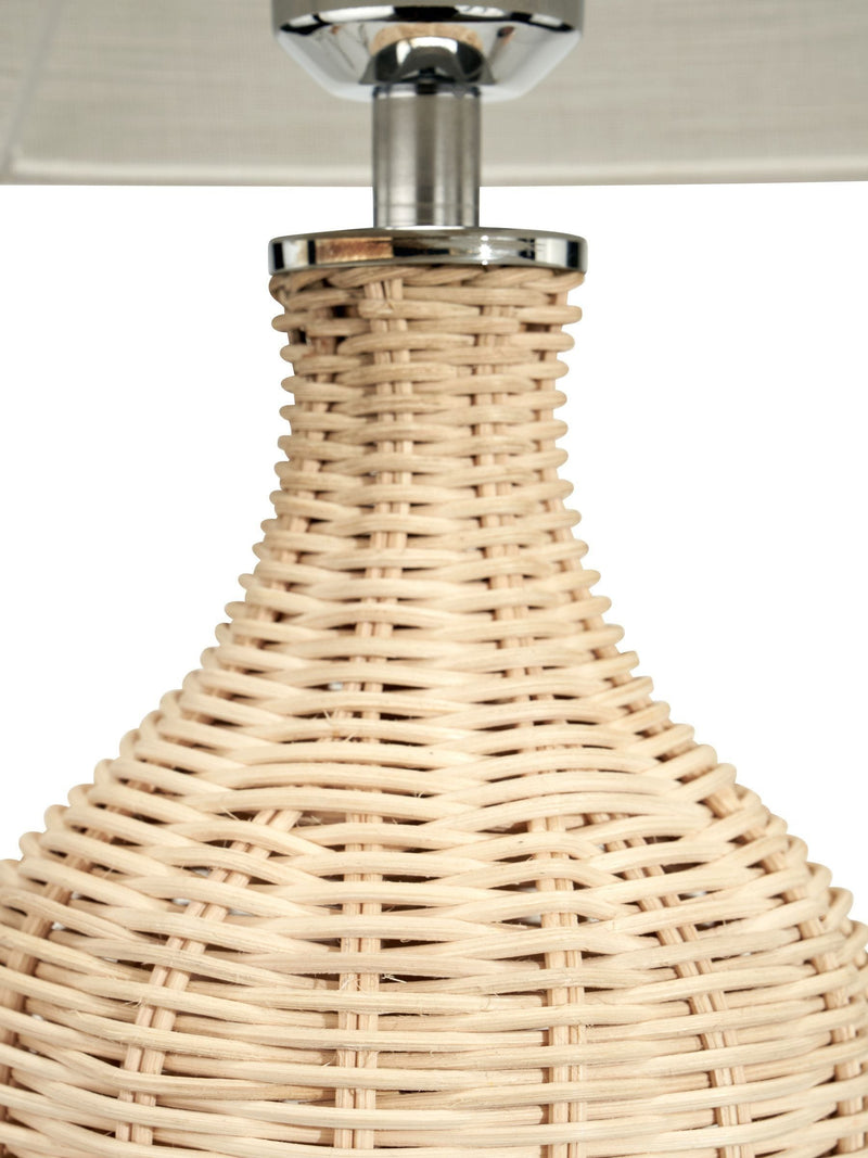Pacific Natural rattan bottle table lamp 62cm - British product