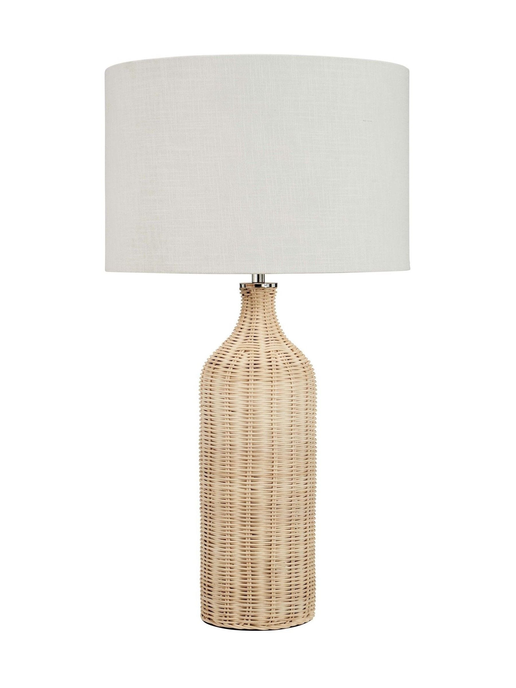 Pacific Natural rattan bottle table lamp 62cm - British product