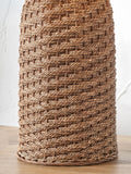 Brown seagrass table lamp with linen lampshade 55cm, UK version