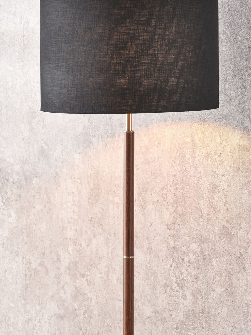 Pacific black wood effect floor lamp 157cm - British product