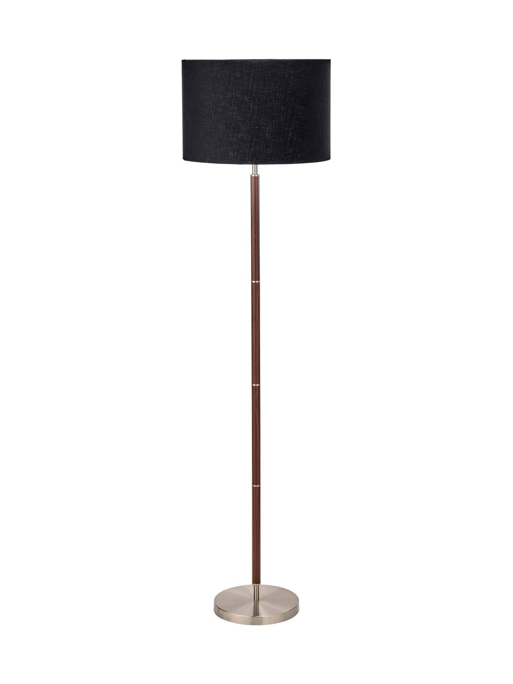 Pacific black wood effect floor lamp 157cm - British product