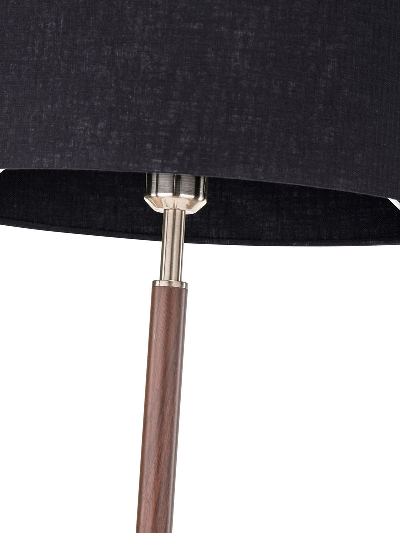 Pacific black wood effect floor lamp 157cm - British product
