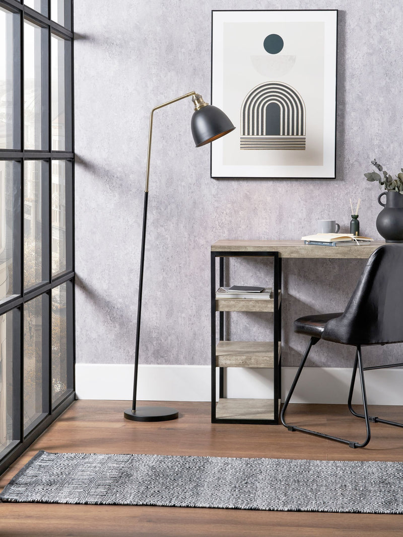 Pacific black and gold task floor lamp, UK version