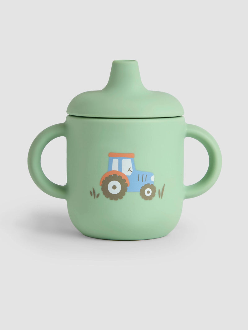 JoJo Maman Bébé Silicone Sippy Cup Tractor Print, UK version