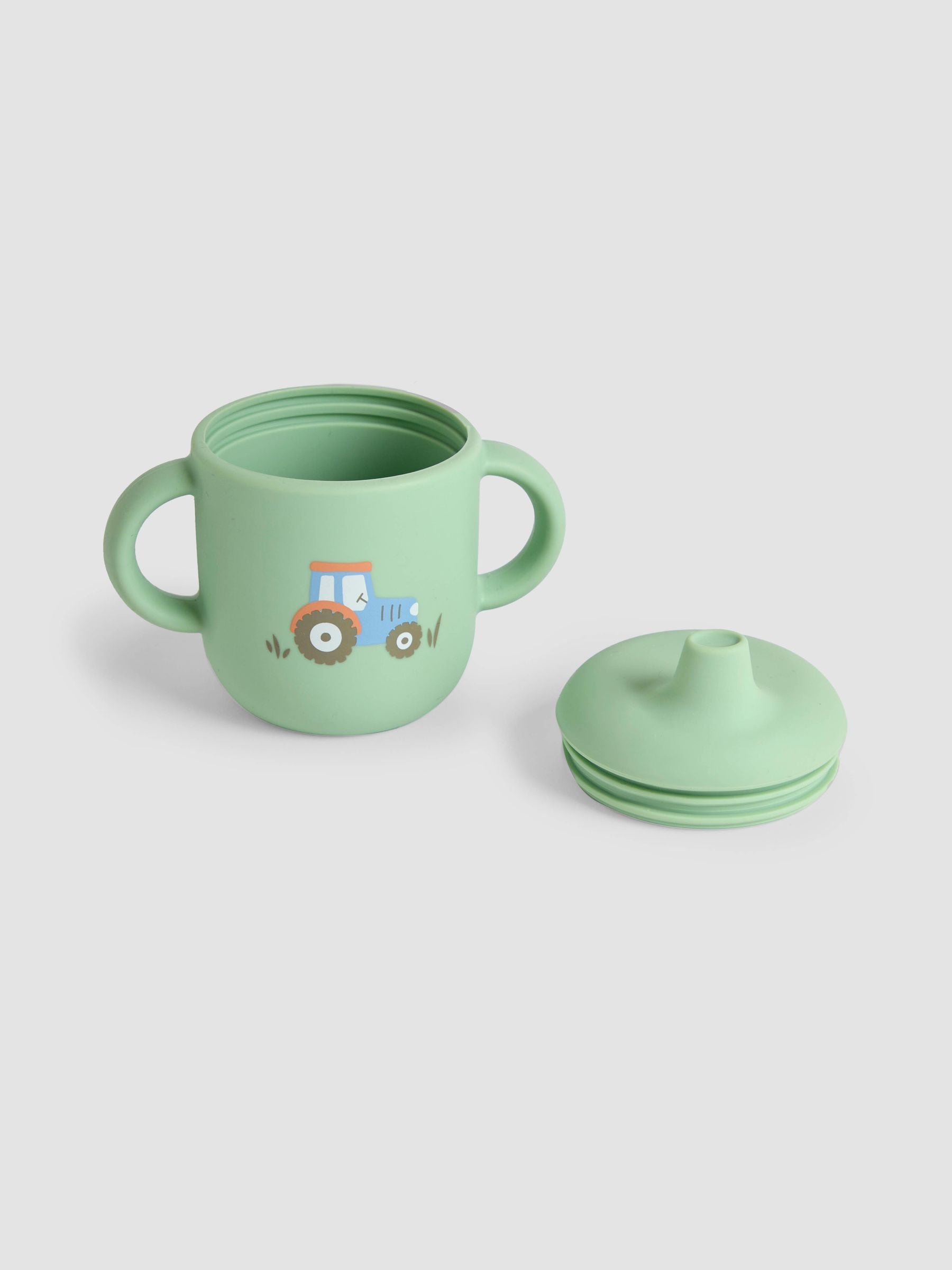 JoJo Maman Bébé Silicone Sippy Cup Tractor Print, UK version