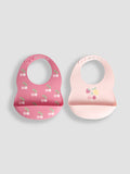 JoJo Maman Bébé 2-pack silicone bibs, imported from the UK