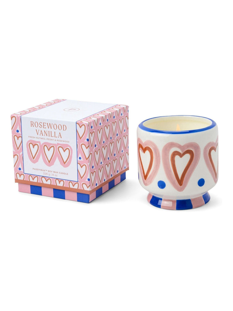 Paddywax Pink Adopo Hearts Ceramic Candle