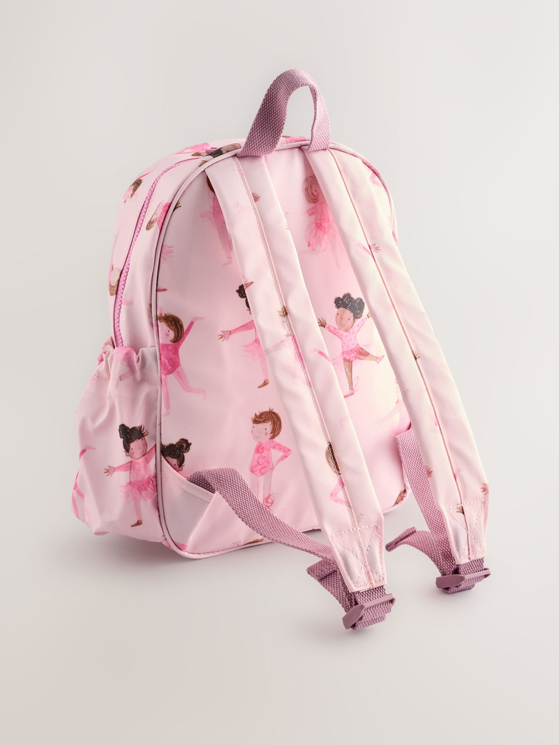 Ballet print pink backpack 35cm recycled polyester school bag (British brand)